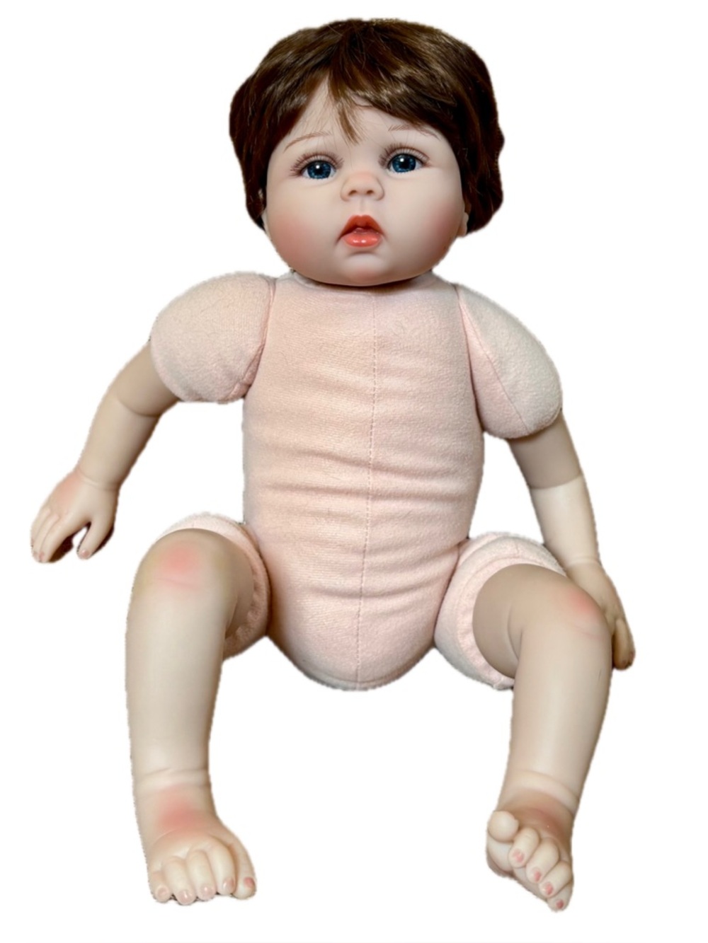 Yesteria Reborn Baby Doll Brown Hair Blue Eyes Lifelike Realistic Weighted Toy